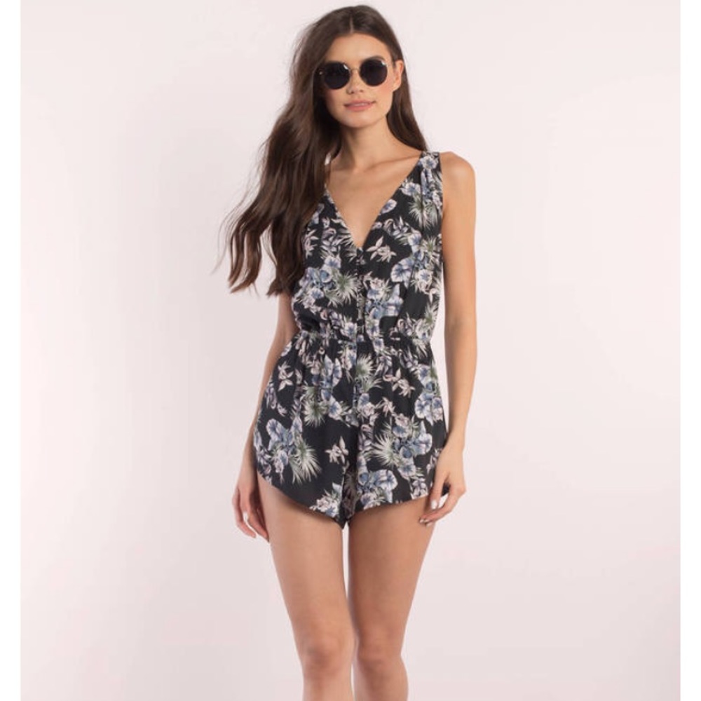 Black Floral Romper